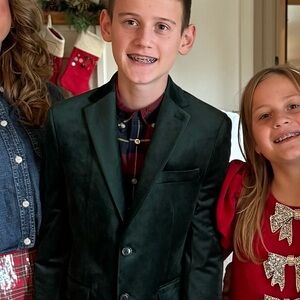 Class Club Boys' Velvet Blazer in Green